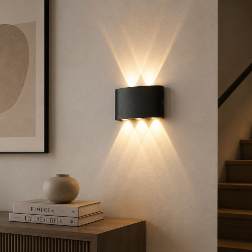 Kinkiet ścienny LED Velora 6 W wodoodporny czarny