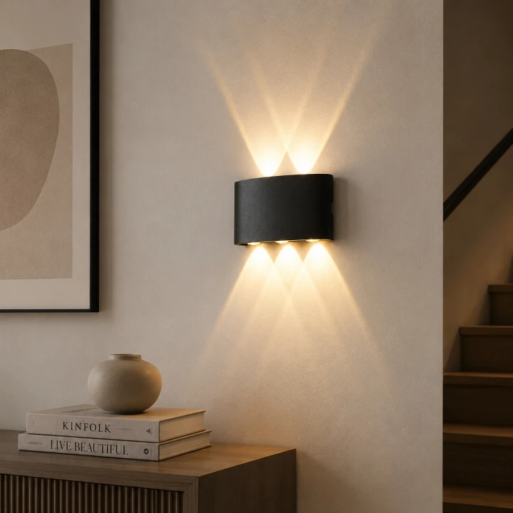 Kinkiet ścienny LED Velora 6 W wodoodporny czarny