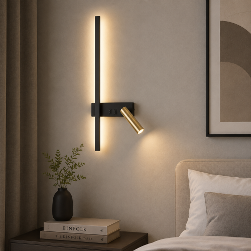 Kinkiet LED Velora Left 50 cm z lampką do czytania