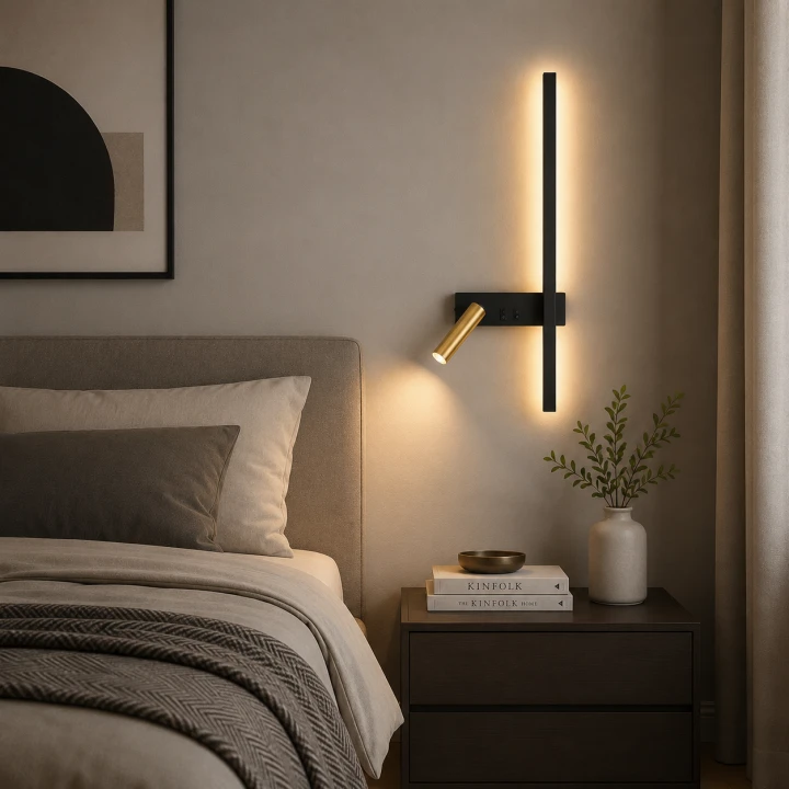 Kinkiet LED Velora Right 50 cm z lampką do czytania