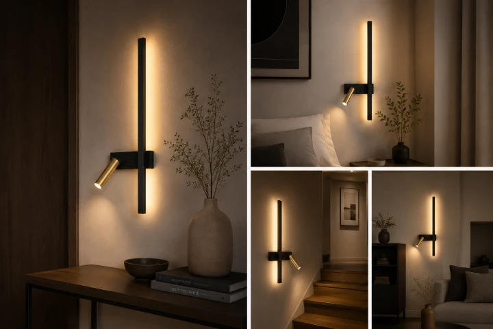 Kinkiet LED Velora Right 50 cm z lampką do czytania