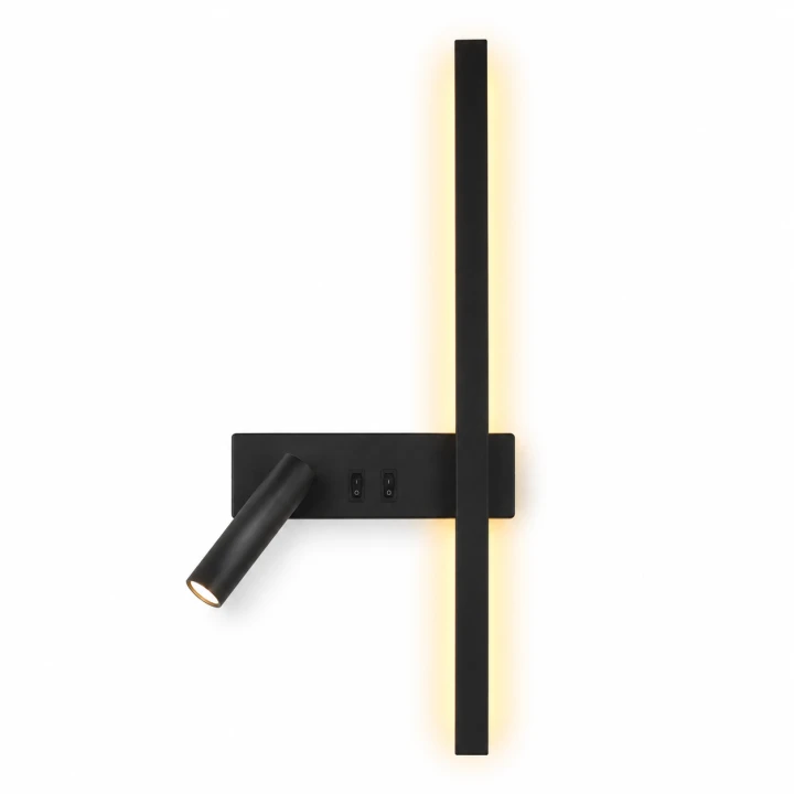 Kinkiet LED Velora Right Black 50 cm z lampką do czytania