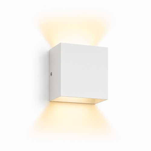 Kinkiet ścienny oświetlenie LED Cubox 10 × 10 cm biały