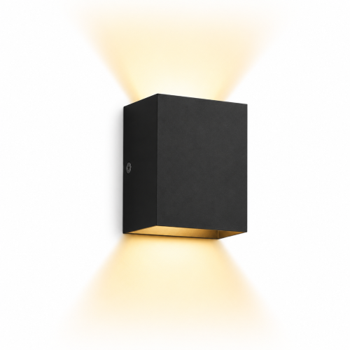 Kinkiet ścienny oświetlenie LED Cubox 10 × 10 cm czarny
