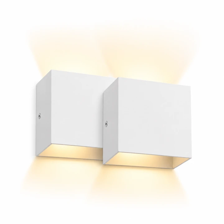 Zestaw kinkietów ściennych oświetlenie LED Cubox 10 × 10 cm biały