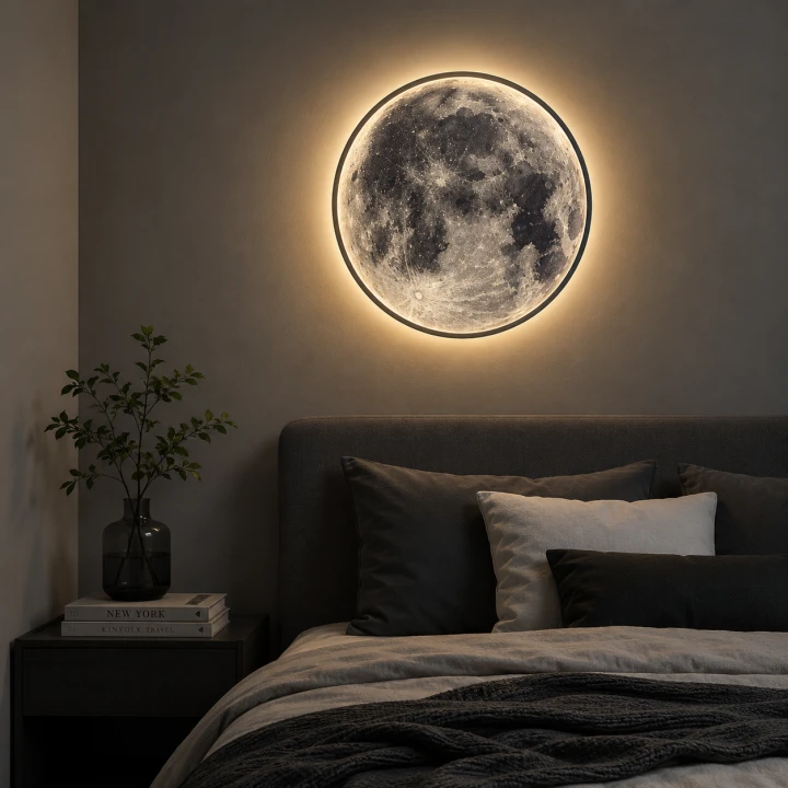 Lampa ścienna LED Moonlux Księżyc 3D 40 cm