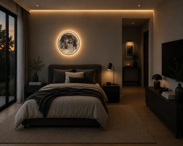 Lampa ścienna LED Moonlux Księżyc 3D 40 cm