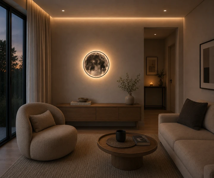 Lampa ścienna oświetlenie LED Moonlux Księżyc 3D Moon Plafon 55 cm