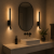 Kinkiet LED do Czytania Czarny Linea Focus Nowoczesna Lampa Ścienna 2w1 Nocna 43 CM
