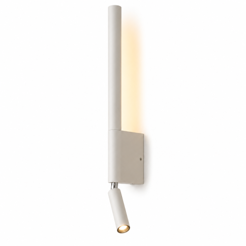 Kinkiet LED do Czytania Biały Linea Focus Nowoczesna Lampa Ścienna 2w1 Nocna 43 CM