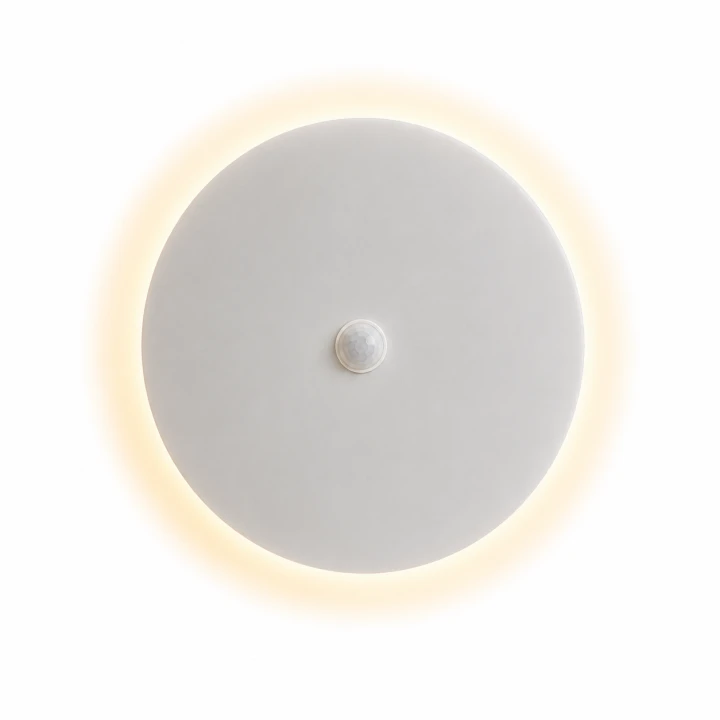 Kinkiet LED z Czujnikiem Ruchu Eclipse Sensor Okrągła Lampa Ścienna z Efektem Łuny