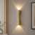 Złoty Kinkiet LED Góra-Dół Hourglass Gold Smukła Lampa Ścienna Klepsydra Glamour