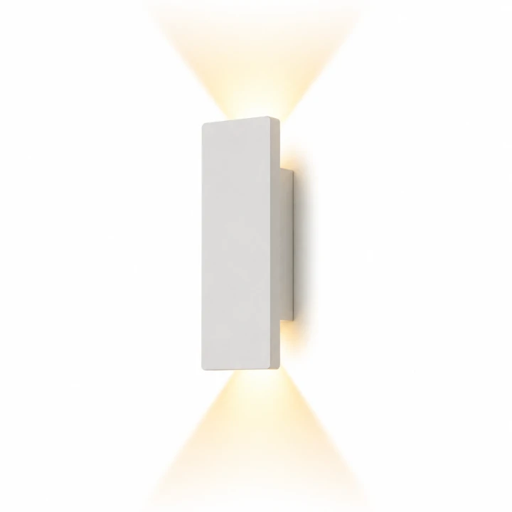 Kinkiet LED Biały Góra-Dół Prostokątna Lampa Ścienna Architektoniczna