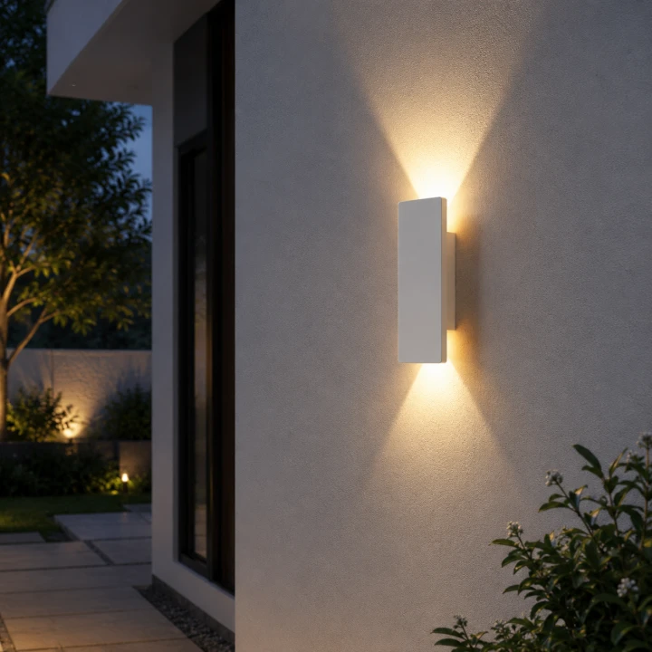 Kinkiet LED Biały Góra-Dół Prostokątna Lampa Ścienna Architektoniczna