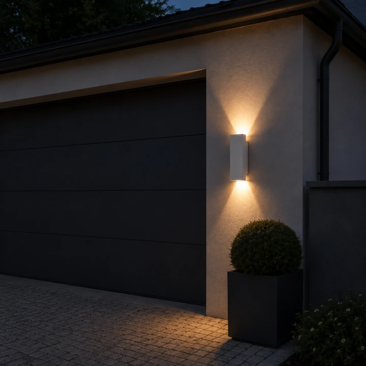 Kinkiet LED Biały Góra-Dół Prostokątna Lampa Ścienna Architektoniczna