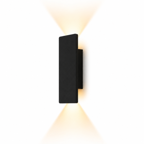 Kinkiet LED Czarny Góra-Dół Prostokątna Lampa Ścienna Architektoniczna