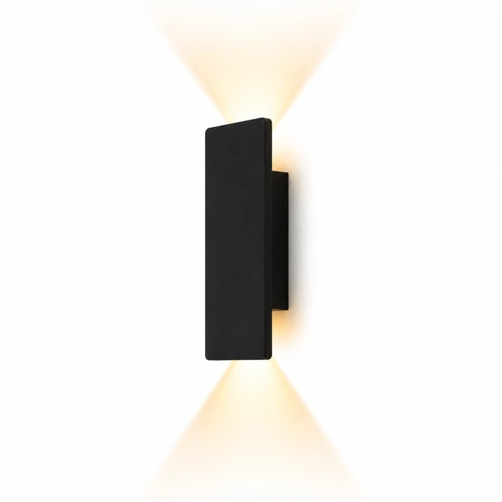Kinkiet LED Czarny Góra-Dół Prostokątna Lampa Ścienna Architektoniczna