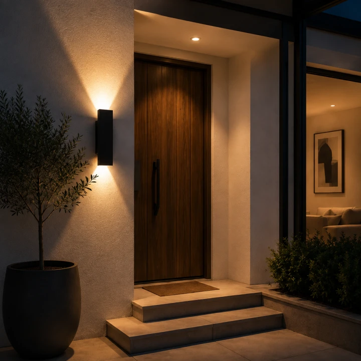 Kinkiet LED Czarny Góra-Dół Prostokątna Lampa Ścienna Architektoniczna