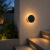 Kinkiet Elewacyjny LED z Czujnikiem Ruchu Aqua Eclipse Wodoodporna Lampa IP65 Czarny z Efektem Halo