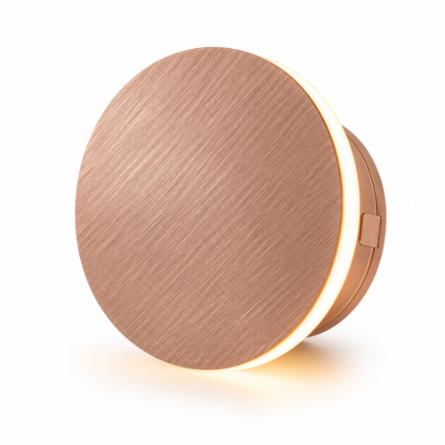 Kinkiet Elewacyjny LED z Czujnikiem Ruchu Aqua Eclipse Wodoodporna Lampa IP65 Różowe Złoto z Efektem Halo