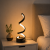 Designerska Lampa Stołowa LED Czarna Twist Glow Lampka Nocna Spiralna Wstęga
