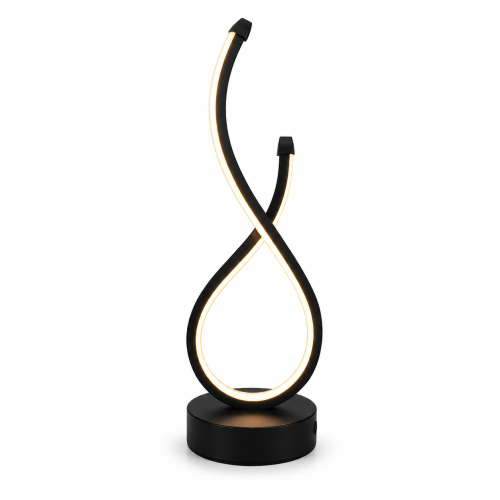 Designerska Lampa Stołowa LED Czarna Infinity Glow Lampka Nocna Nieskończoność