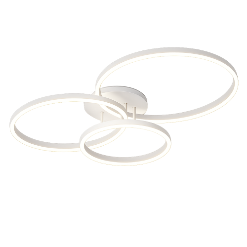 Lampa Sufitowa LED Biały Trio Ring 76W Nowoczesny Żyrandol 3 Okręgi na Pilot