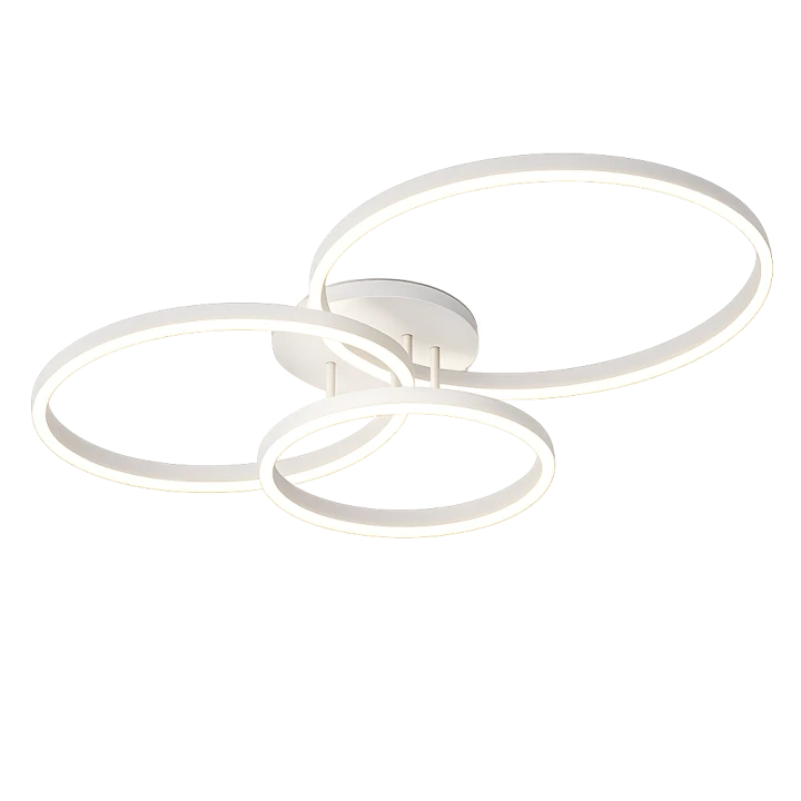 Lampa Sufitowa LED Biały Trio Ring 76W Nowoczesny Żyrandol 3 Okręgi na Pilot