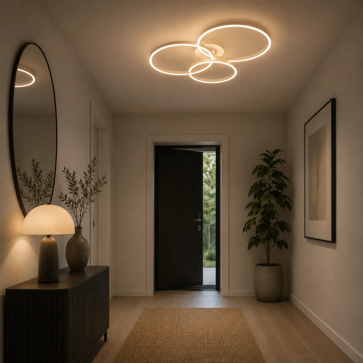 Lampa Sufitowa LED Biały Trio Ring 76W Nowoczesny Żyrandol 3 Okręgi na Pilot