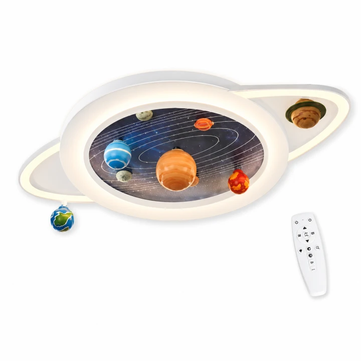 Lampa Dziecięca LED Cosmo System 3D Plafon Układ Słoneczny Planety + Pilot