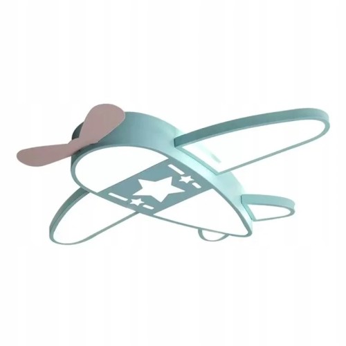 Lampa Dziecięca LED Aero Pilot Plafon Sufitowy Niebieski Samolot 3D ze Śmigłem