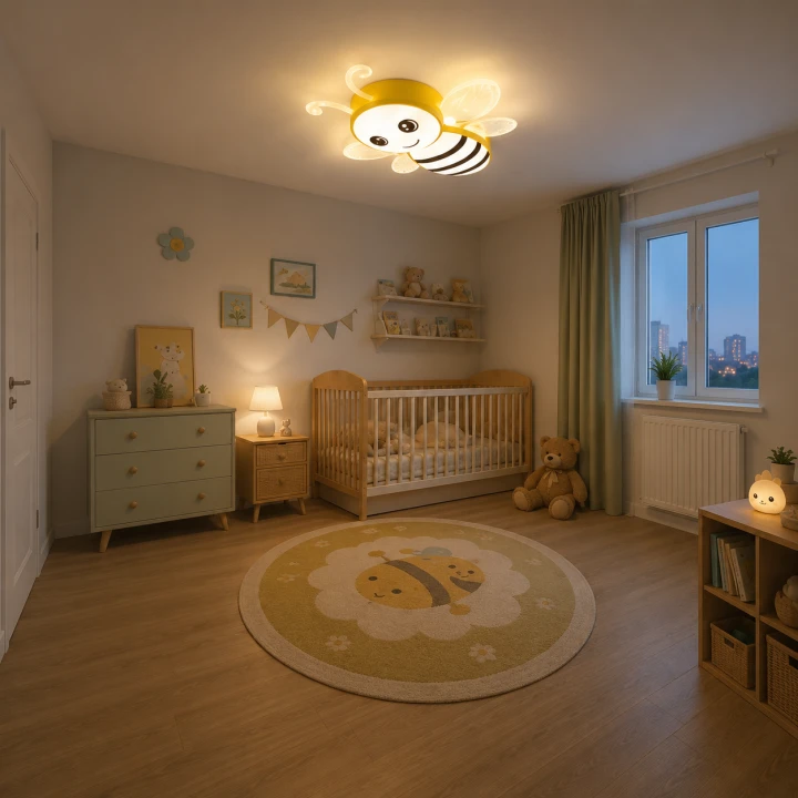 Lampa Dziecięca LED Honey Bee 3D 36W Plafon Sufitowy Wesoła Pszczółka