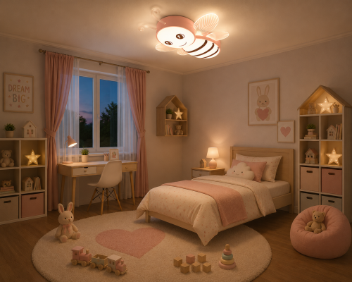 Lampa Dziecięca LED Honey Bee 3D 36W Plafon Sufitowy Wesoła Pszczółka