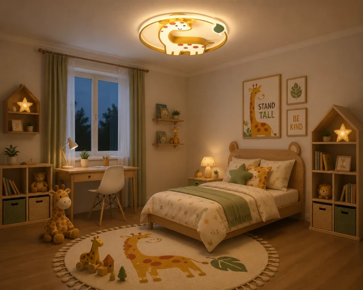 Lampa Dziecięca LED Giraffe Safari 3D 50cm Plafon Sufitowy Żyrafa 32W