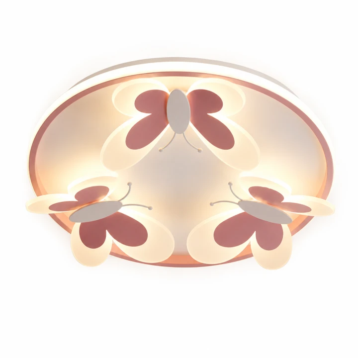 Lampa Dziecięca LED Butterfly Trio 3D 81W Plafon Różowy 3 Motyle do Pokoju Dziewczynki