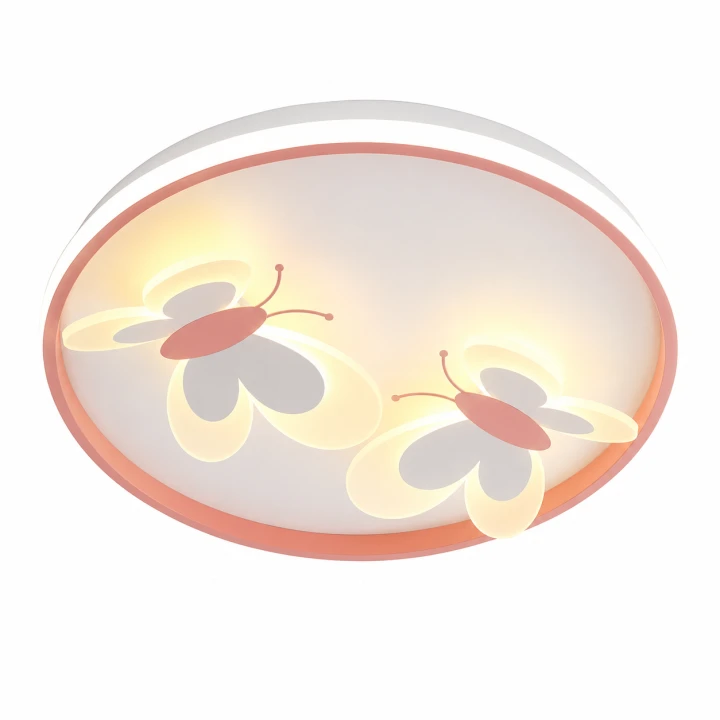 Lampa Dziecięca LED Butterfly Duo 3D 64W Plafon Różowy 2 Motyle do Pokoju Dziewczynki