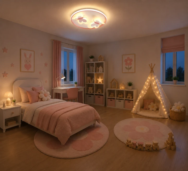 Lampa Dziecięca LED Butterfly Duo 3D 64W Plafon Różowy 2 Motyle do Pokoju Dziewczynki