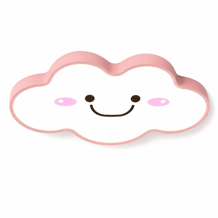 Lampa Dziecięca LED Happy Cloud 3D 32W Plafon Uśmiechnięta Chmurka Pudrowy Róż