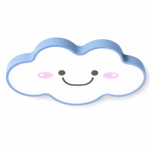 Lampa Dziecięca LED Happy Cloud 3D 32W Plafon Uśmiechnięta Chmurka Pastelowy Błękit