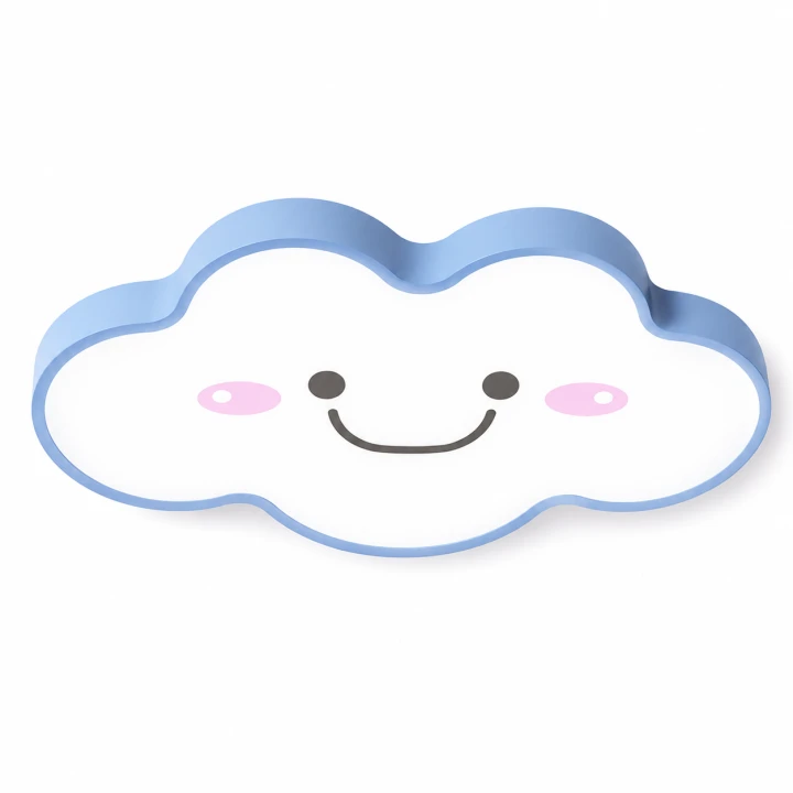 Lampa Dziecięca LED Happy Cloud 3D 32W Plafon Uśmiechnięta Chmurka Pastelowy Błękit