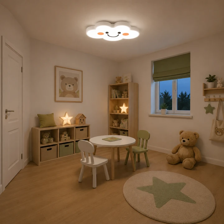 Lampa Dziecięca LED Happy Cloud 3D 32W Plafon Uśmiechnięta Chmurka Klasyczna Biel