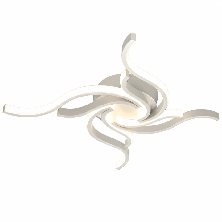 Lampa Sufitowa LED Biała Wave White 56W Ekskluzywny Żyrandol Fale Glamour 65cm + Pilot i Aplikacja