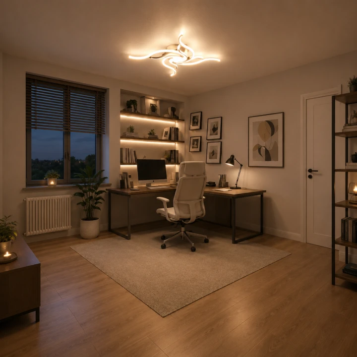 Lampa Sufitowa LED Biała Wave White 56W Ekskluzywny Żyrandol Fale Glamour 65cm + Pilot i Aplikacja