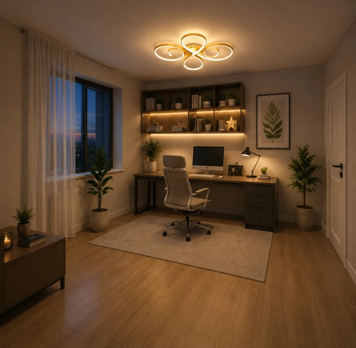 Lampa Sufitowa LED Złota Clover Gold 55W Ekskluzywny Żyrandol Pętle Glamour 70cm Pilot + Aplikacja
