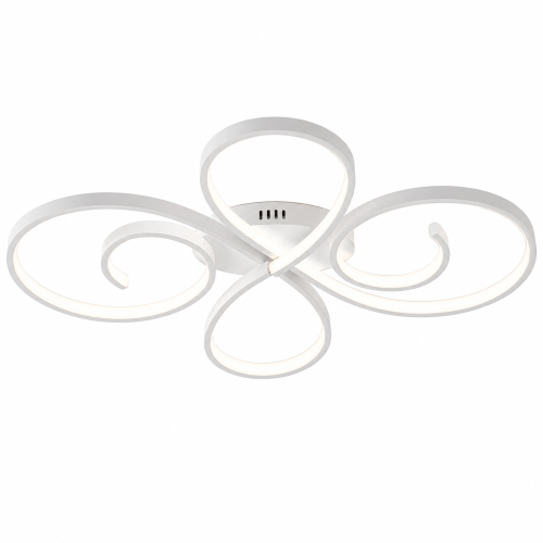 Lampa Sufitowa LED Biała Clover White 55W Ekskluzywny Żyrandol Pętle Glamour 70cm Pilot + Aplikacja