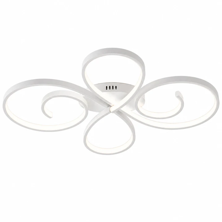 Lampa Sufitowa LED Biała Clover White 55W Ekskluzywny Żyrandol Pętle Glamour 70cm Pilot + Aplikacja