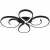 Lampa Sufitowa LED Czarna Clover Black 55W Ekskluzywny Żyrandol Pętle Glamour 70cm Pilot + Aplikac