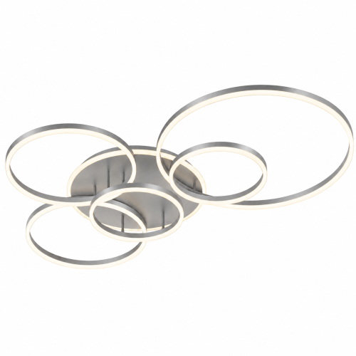 Lampa Sufitowa LED Czarna Ring Matrix 137W Duży Żyrandol Okręgi 110cm Pilot + Aplikacja