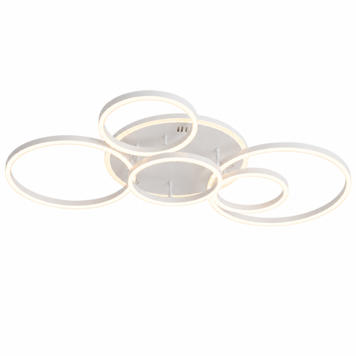 Lampa Sufitowa LED Biała Ring Matrix 137W Duży Żyrandol 6 Okręgów 110cm Pilot + Aplikacja