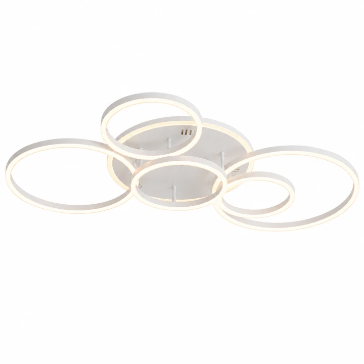 Lampa Sufitowa LED Biała Ring Matrix 137W Duży Żyrandol 6 Okręgów 110cm Pilot + Aplikacja